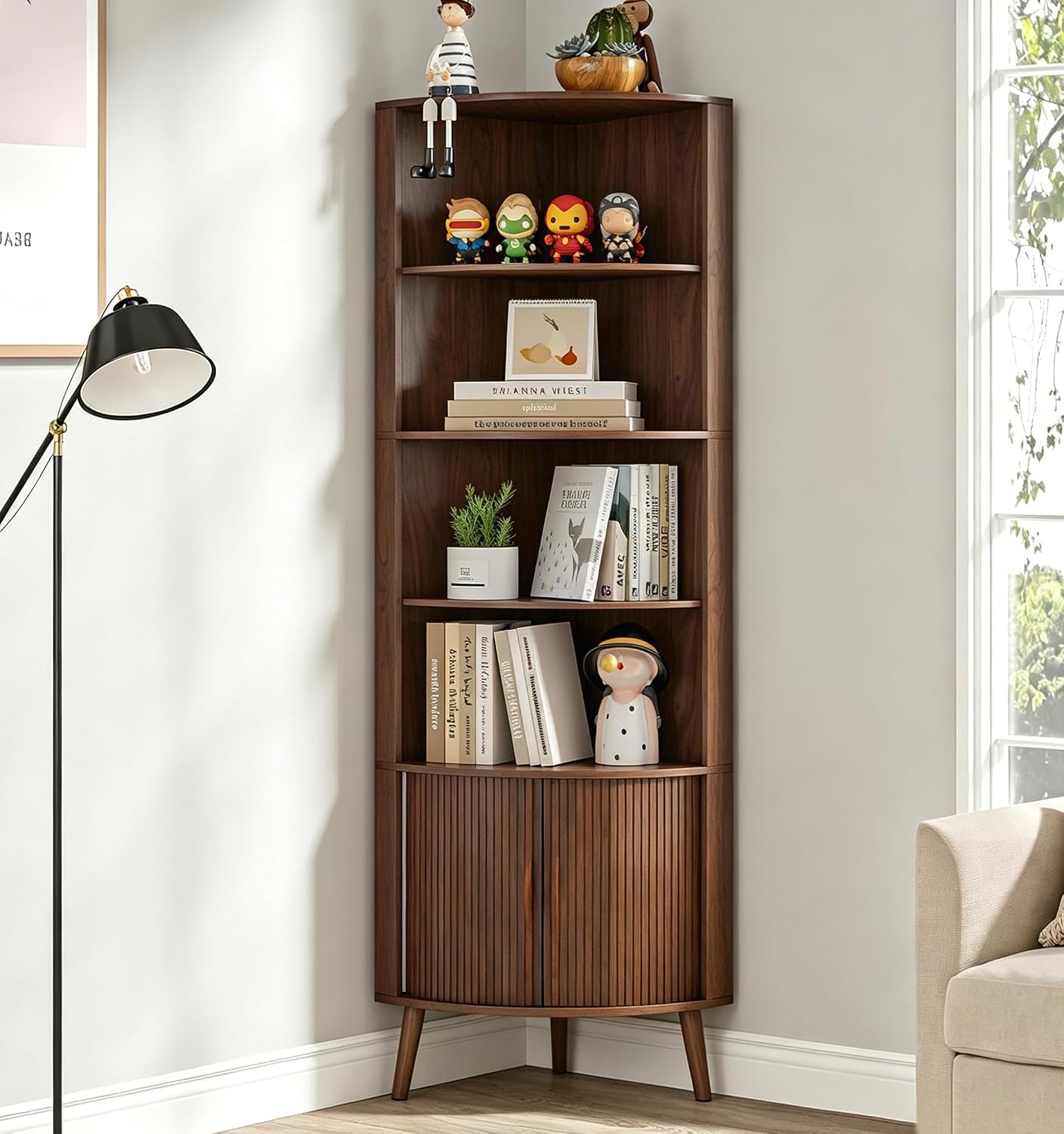 Bookshelf 5 Tier - Rak Sudut 5 Tingkat, Rak Buku