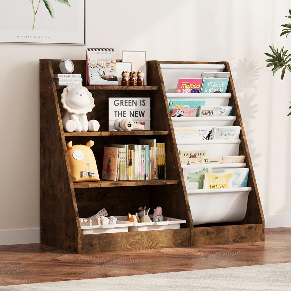 Bookshelf 5 Tier - Rak Buku Kayu 4 Tingkat untuk