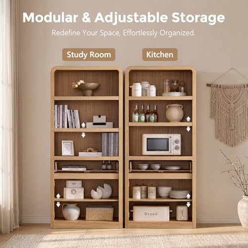 Rak Buku Modern Tinggi 72 inci - Bookshelf 5 Tier ulasan dan harga