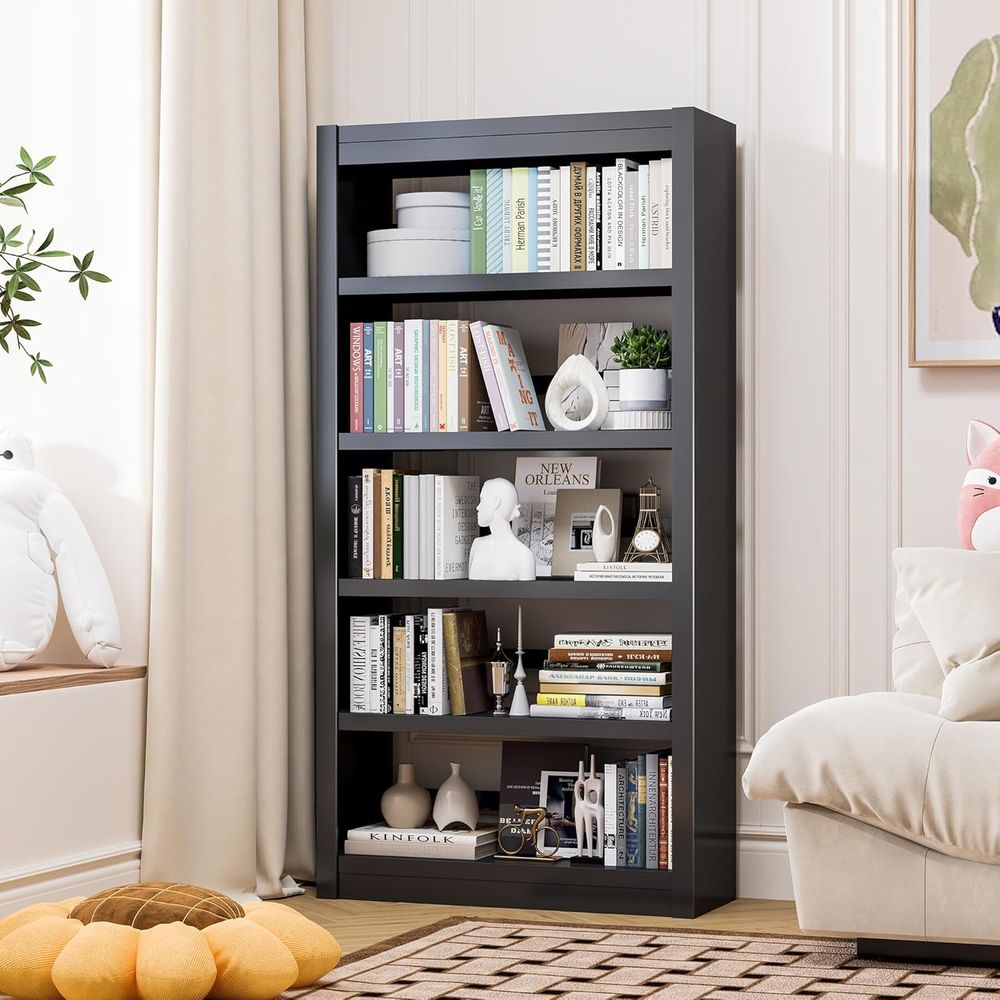 Rak Buku Hitam 5 Tingkat, Rak  - Bookshelf 5 Tier ulasan dan harga