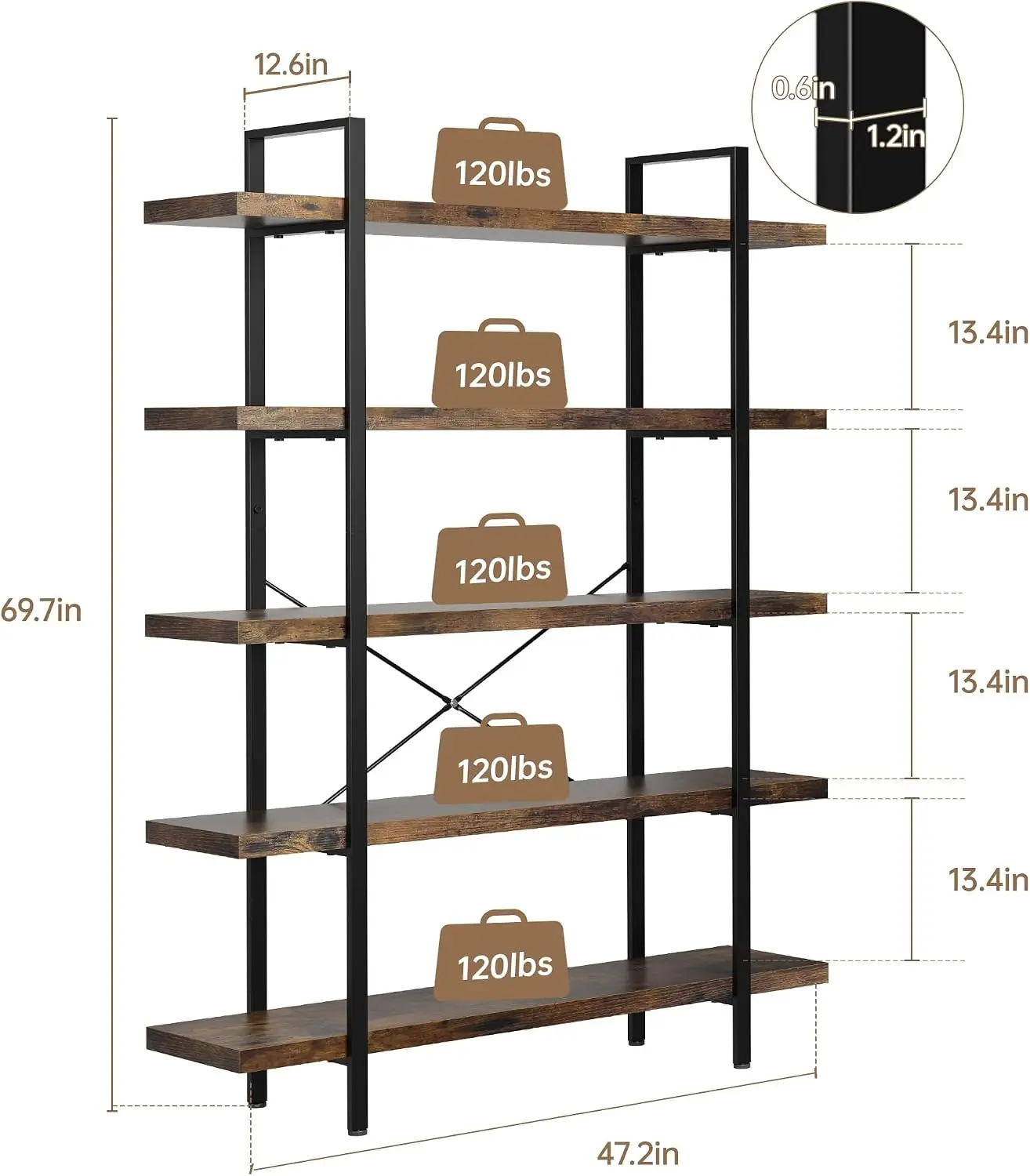 Set Rak Buku 2 Buah, Rak Buku  - Bookshelf 5 Tier ulasan dan harga