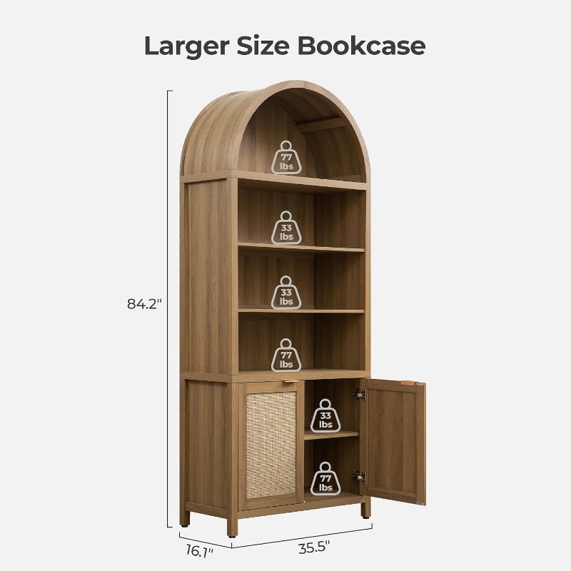 SICOTAS Rak Buku Melengkung de - Bookshelf 5 Tier ulasan dan harga