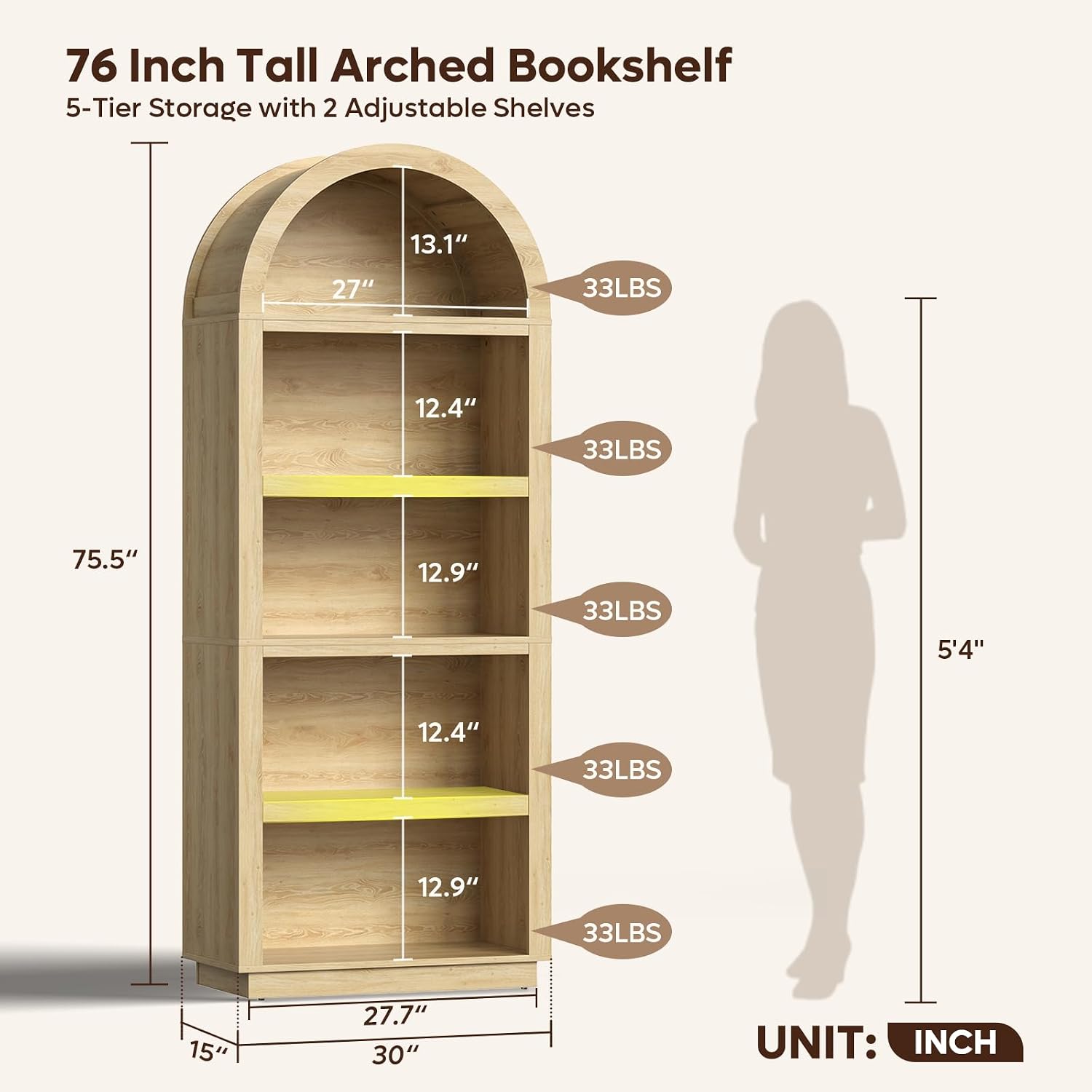 Rak Buku Melengkung Bestier 76 - Bookshelf 5 Tier ulasan dan harga