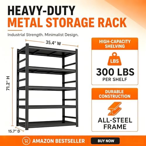 Rak Buku Logam 5 Tingkat denga - Bookshelf 5 Tier ulasan dan harga