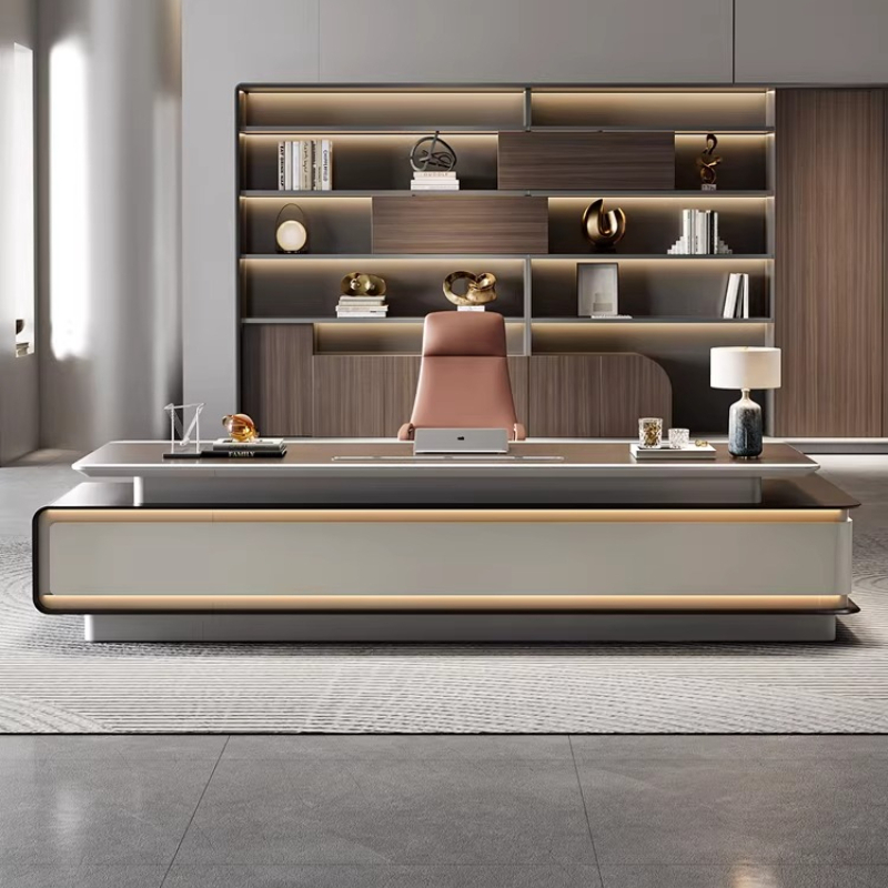 Meja bos mewah ukuran 240cm 28 - Office Furniture And Equipment ulasan dan harga