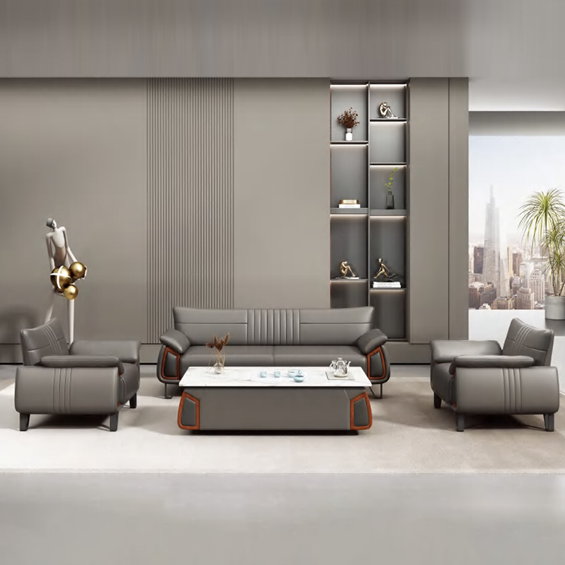 Set Sofa Kantor Kulit Mewah Mo - Office Furniture Company ulasan dan harga