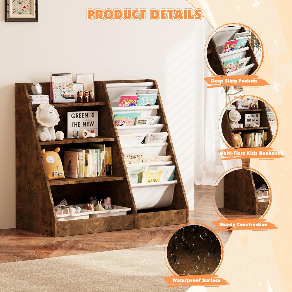 Rak Buku Kayu 4 Tingkat untuk  - Bookshelf 5 Tier ulasan dan harga